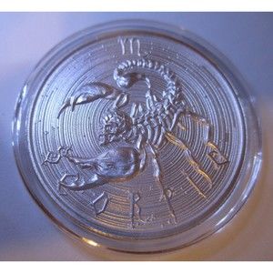 SCORPIO - ZOMBIE Zodiac Series 1 OZ 999 Silver Round in Capsule Skull Apocalypse